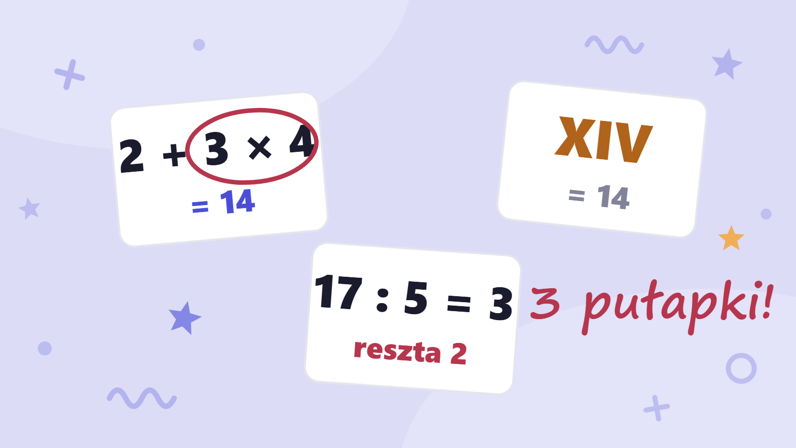 Kolejność działań, dzielenie z resztą, liczby rzymskie — 3 pułapki matematyki w klasie 3