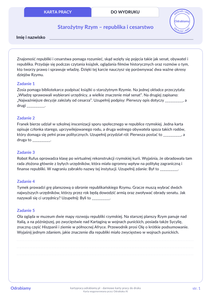 Starożytny Rzym – republika i cesarstwo