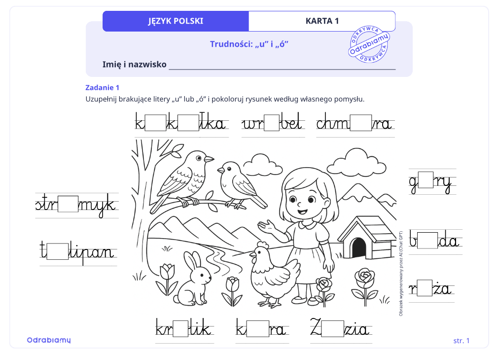 Trudności ortograficzne U/Ó