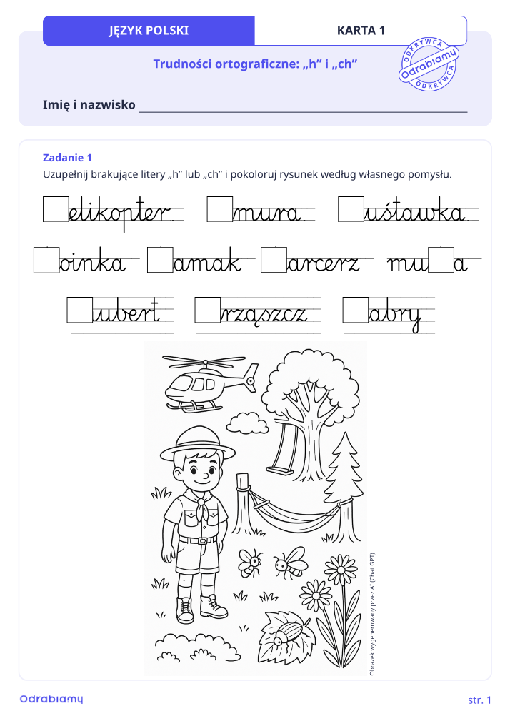 Trudności ortograficzne H/CH