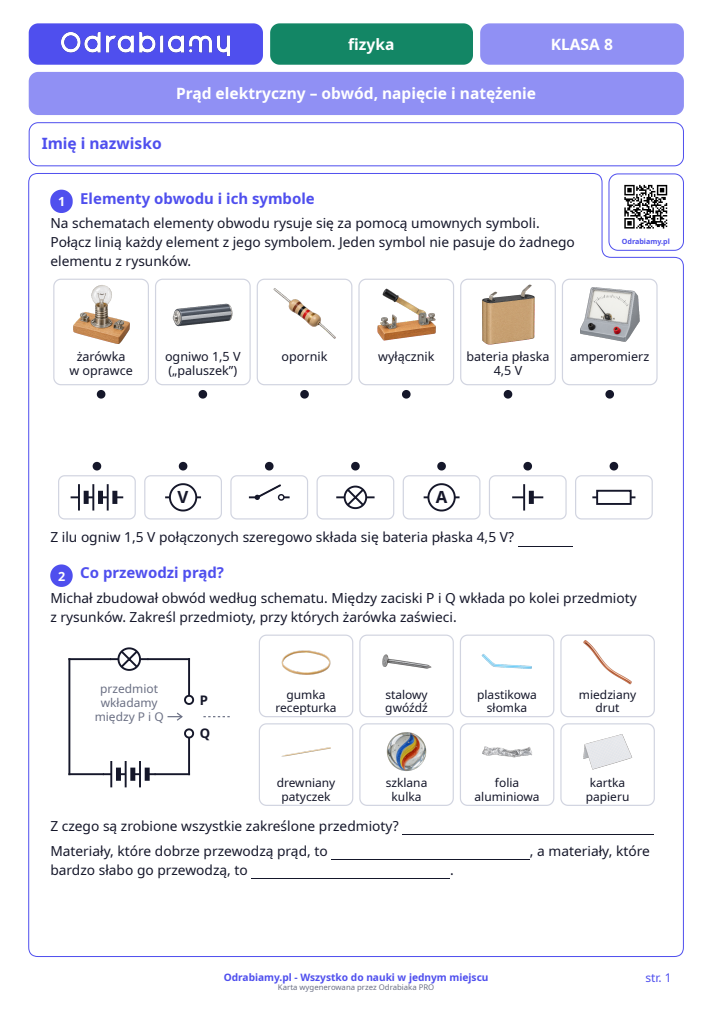 Prąd elektryczny – obwód, napięcie i natężenie