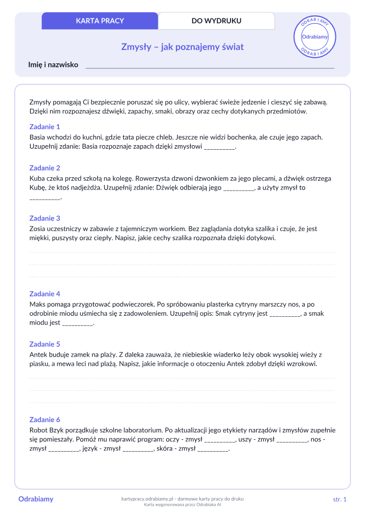 Zmysły – jak poznajemy świat