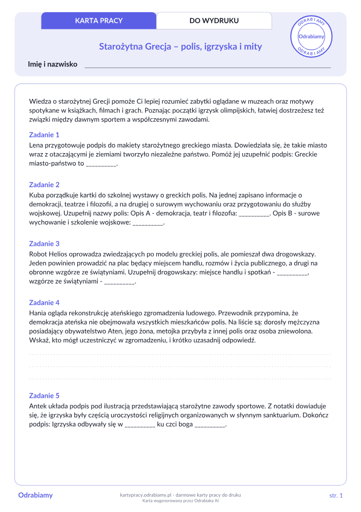 Starożytna Grecja – polis, igrzyska i mity