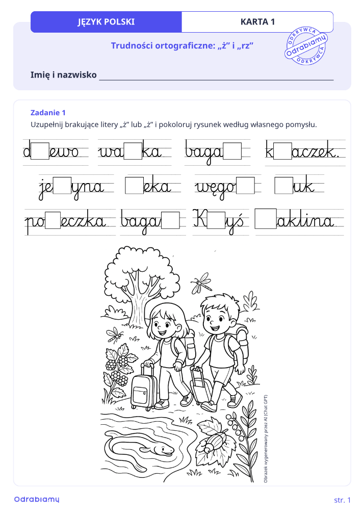 Trudności ortograficzne Ż/RZ